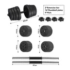 Fitness Dumbbell Set,30KG 2 X Weights Dumbbell Set Gym Workout Fitness Biceps Exercise Training US