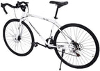 Begasso 26in s Aluminum Full Suspension Road Bike 3 Spoke Aluminum Wheels 21 Speed Disc Brakes, 700c