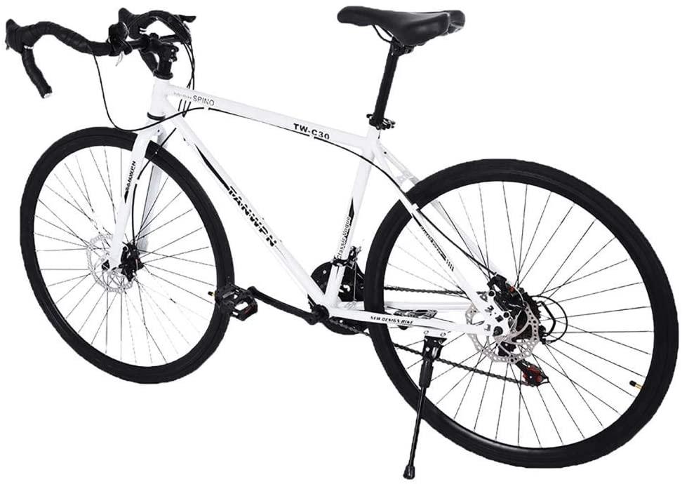 Begasso 26in s Aluminum Full Suspension Road Bike 3 Spoke Aluminum Wheels 21 Speed Disc Brakes, 700c