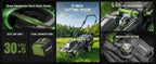 40V 17 Inch Brushless Electric Lawn Mower, Adjustable Cutting Heights Cordless Lawn Mower, 2-in-1 Bagging Mulching Lawn Care Tool, Powered by 2 Rechargeable 4.0Ah Batteries with Charger,Green