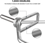 Bigzzia Olympic Hex Bar Barbell Bars - 56" Deadlift Trap Bar Weights Lifting Shrug Bar w/ Knurled Handles For Trap/Shoulder Exercises