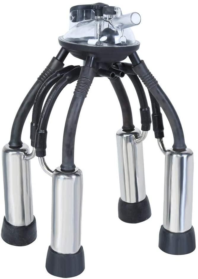milk machine for cows, portable transparent 32l cow milker dairy milking machine bucket tank barrel milking supplies for dairy farm