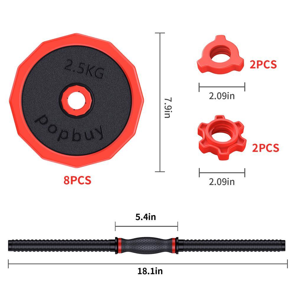20KG 2.5KGX8 thicker 560 poles x1 for Home Weight Set Dumbbell barbell