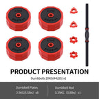 20KG 2.5KGX8 thicker 560 poles x1 for Home Weight Set Dumbbell barbell