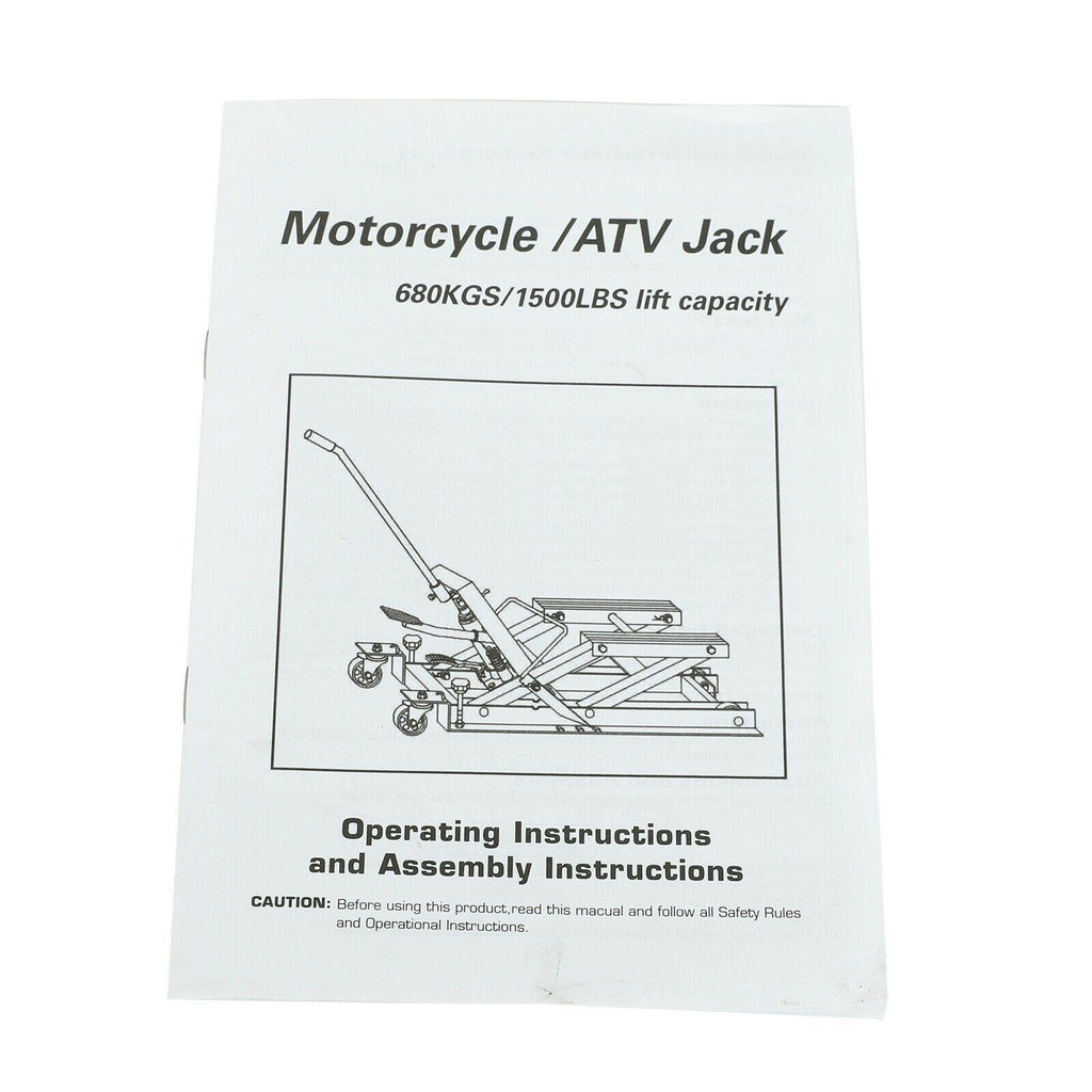 Motorcycle Scissor Jack with 1500LBS Load Capacity For ATV Dirt Bike