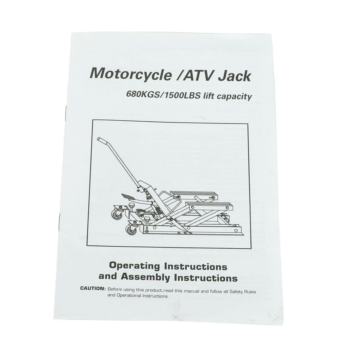 Motorcycle Scissor Jack with 1500LBS Load Capacity For ATV Dirt Bike