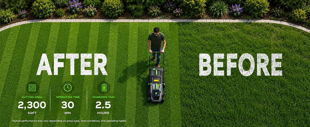 40V Cordless Lawn Mower, 16-Inch Brushless Electric Push Mower with 4.0Ah Battery &amp; Charger, 2-in-1 Mulching and Bagging, 5-Position Height Adjustment, Lightweight Foldable , Viridian