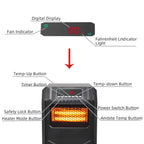 Portable Space Heater, 750W/1500W Small Infrared Heater w/ Remote, LED Display, 3 Working Modes, Safe Electric Heater for Home Office Bedroom with Overheat Protection, 11.58" x 9.72" x 12", Q6159