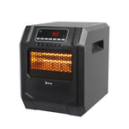 Portable Space Heater, 750W/1500W Small Infrared Heater w/ Remote, LED Display, 3 Working Modes, Safe Electric Heater for Home Office Bedroom with Overheat Protection, 11.58" x 9.72" x 12", Q6153