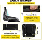 vevor universal forklift seat black pvc tractor seat, 6"/150mm adjustable mower seat foldable seat including seat belt&amp;seat switch, 18.5" x 20" x 18" skid steer seat fit forklift, tractor, skid loader