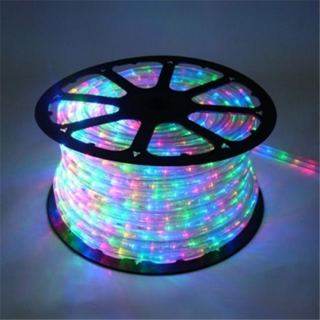 Queens of Christmas C-ROPE-LED-4M-1-10 150 ft. Spool 10mm Multicolor LED Rope Light with 1 in. Spacing  36 in. Cut Length