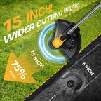 Brushless Electric Weed Wacker String Trimmer, 20V Cordless Weed Eater and Edger, 15" Cutting Width with 2 * 5.0Ah Battery Powered Brush Cutter, 4 in 1 Lawn Mower, Eco Friendly Grass Cutter