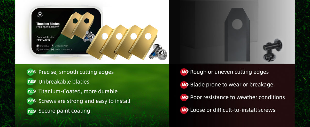 24Pcs ium Replacement Blades Compatible for  Goat All Series, Robust Replacement Robotic Lawnmower Blades, High-Performance Cutting