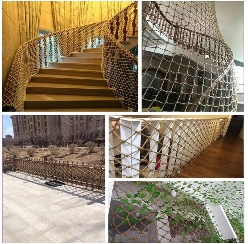 Children Protective Netting Climbing Nets Children's Protection Net Balcony Railing Safety Netting Hand-Woven Net Hemp Rope Pet Safe Indoor/Outdoor Stairs Anti-Fall Net（mesh 12cm Hickness 8mm） Stairs
