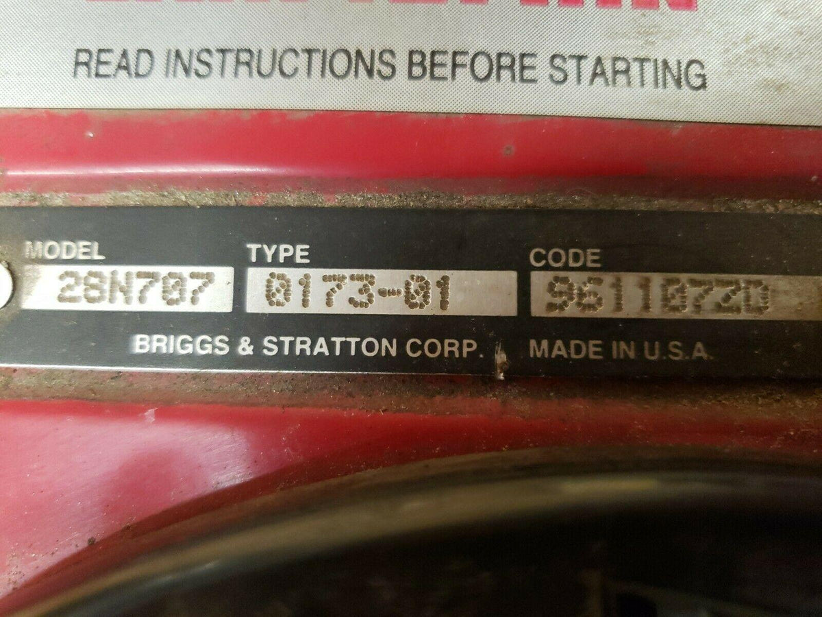 BRIGGS & STRATTON 15.5HP OHV ENGINE 28N707 MOTOR. Used