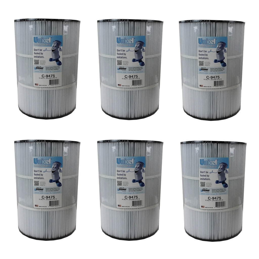 unicel 75 square feet spa sharp pleat replacement filter cartridge (6 pack)