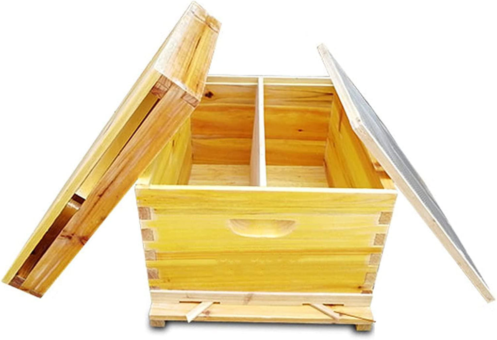 yyhj bee hive boxes 10 frames,bee box frame unassembled,wooden beekeeping house,honey beehive starter kit,dipped in 100% beeswax,beehives and supplies for beekeepers