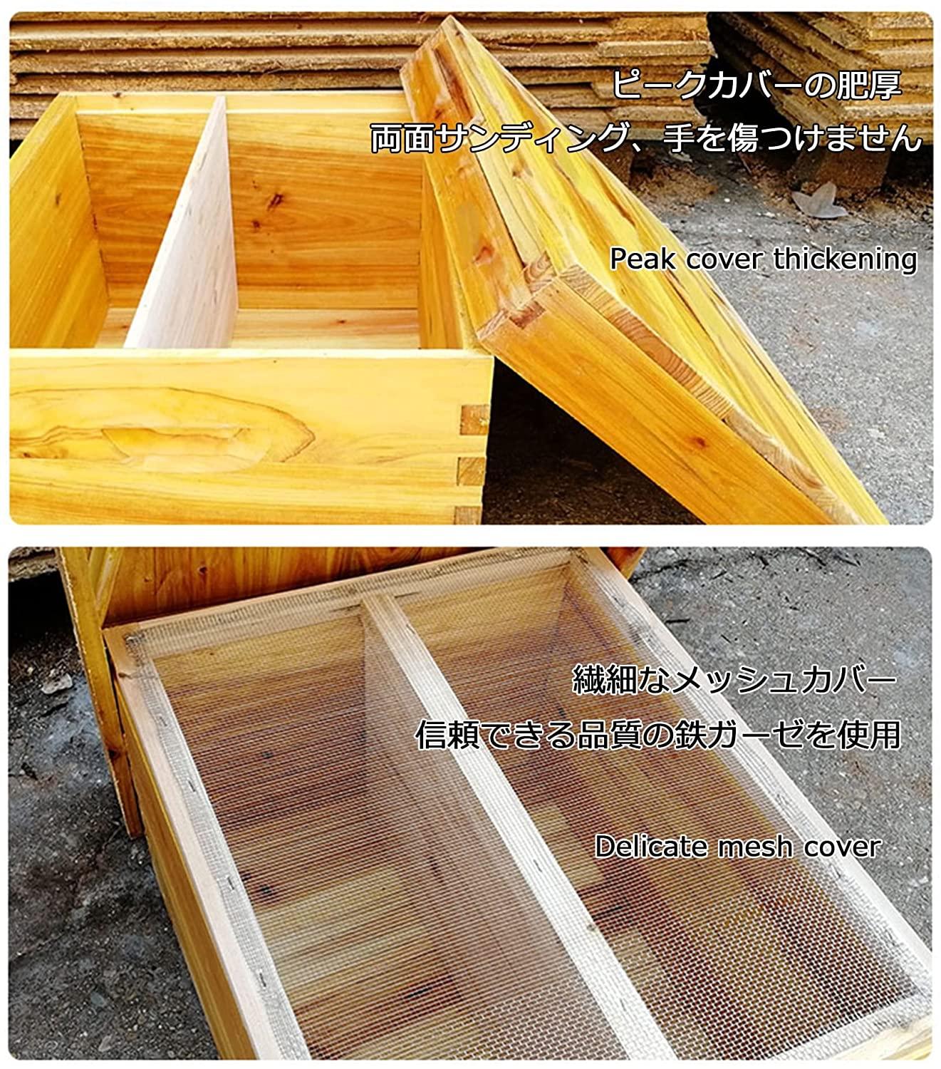 yyhj bee hive boxes 10 frames,bee box frame unassembled,wooden beekeeping house,honey beehive starter kit,dipped in 100% beeswax,beehives and supplies for beekeepers