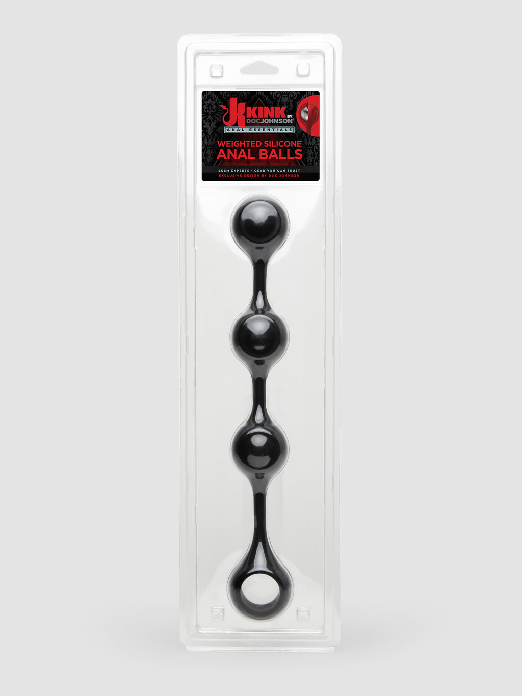 Doc Johnson Oversized Weighted Silicone Anal Beads, Black