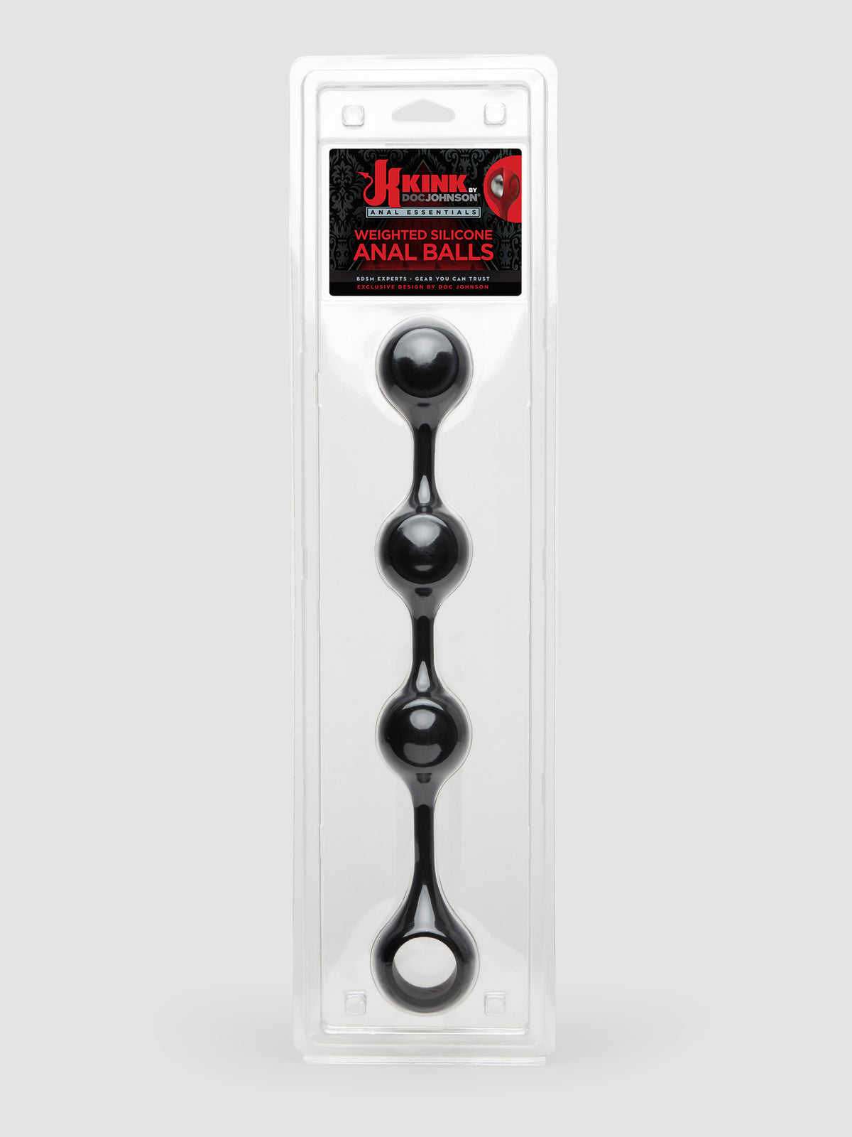 Doc Johnson Oversized Weighted Silicone Anal Beads, Black