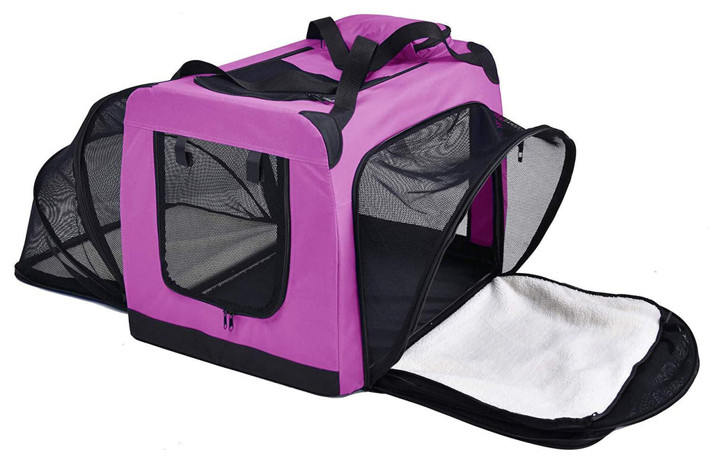 Pet Life 'Hounda Accordion' Metal Framed Soft-Folding Collapsible Dual-Sided Expandable Pet Dog Crate