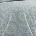 Tommy Bahama  Turtle Cove Blue Cotton Quilt Set