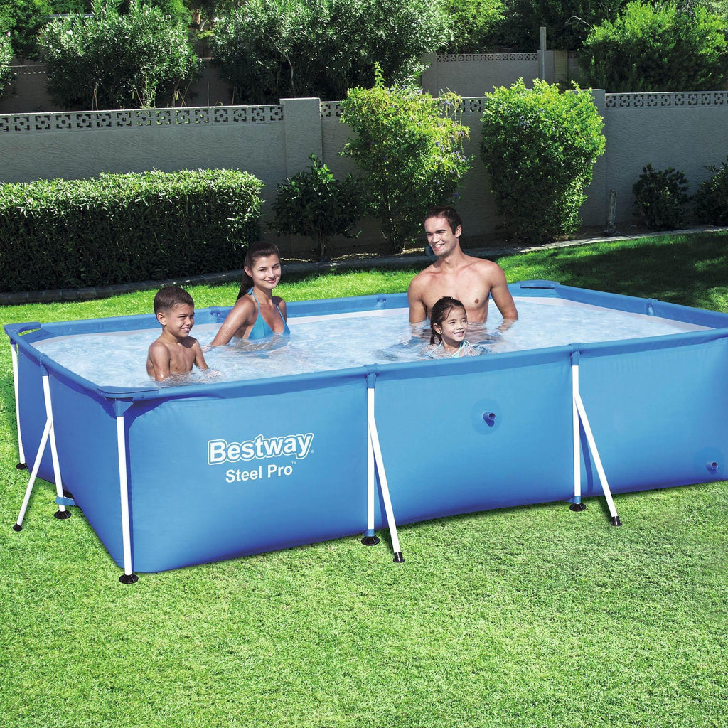 8.5t x 5.5ft x 24in Rectangular Above Ground Pool Frame with Filter Pump