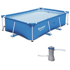 8.5t x 5.5ft x 24in Rectangular Above Ground Pool Frame with Filter Pump