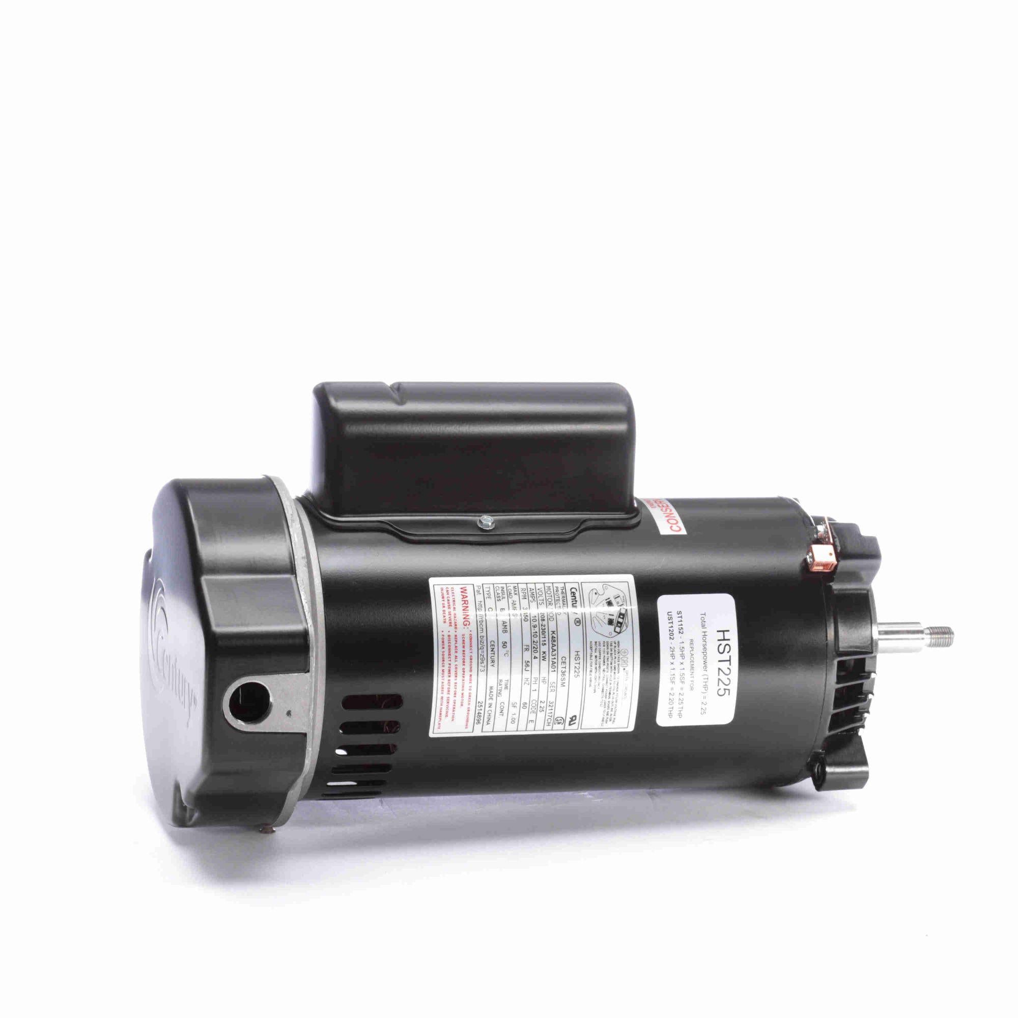 2.25 hp round threaded shaft horizontal pool pump motor