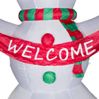 12 ft. Lighted Inflatable Snowman with Welcome Decor
