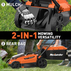 20V 13 Inch Electric Lawn Mower and 12 Inch Cordless Weed Wacker and 600CFM Cordless Leaf Blower Combo, Cordless Lawn Mower Set with 2 x 4.0Ah &amp; 2 x 3.0Ah Batteries and Dual Chargers