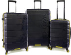 Lightview 3pc Hardside Luggage Set, Navy/Yellow