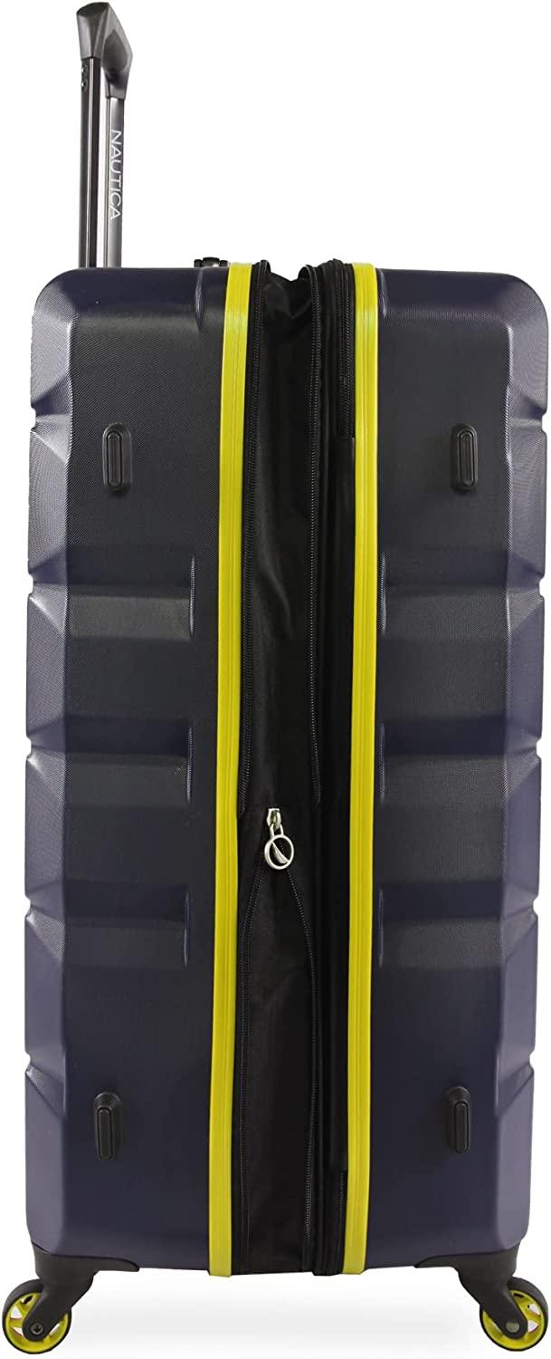 Lightview 3pc Hardside Luggage Set, Navy/Yellow
