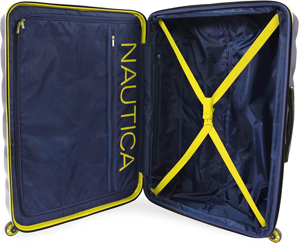 Lightview 3pc Hardside Luggage Set, Navy/Yellow