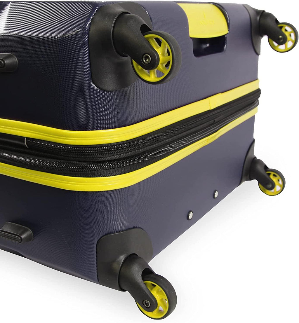 Lightview 3pc Hardside Luggage Set, Navy/Yellow