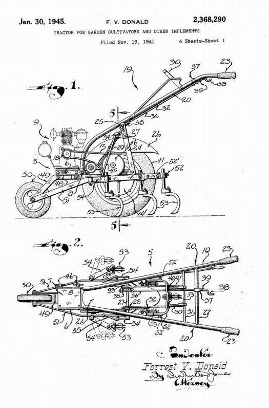RARE Early 1940s Model A Culti-Cutter Walk Behind Tractor Cultivator