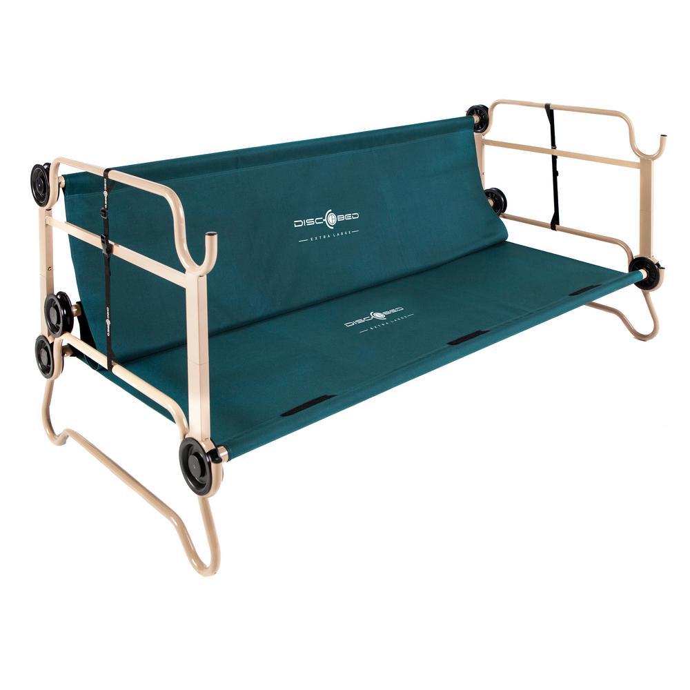 40 in. Green Bunkbable Beds with Bed Side Organizers (2-Pack)
