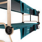 40 in. Green Bunkbable Beds with Bed Side Organizers (2-Pack)