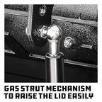 26 Inch Portable Slant Front Rapid Toolbox Tiered Tool Holders, 16 GauSteel, Weather-Resistant Lockable Magnetic Lid, Grey - 240102