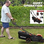 40V 16Inch Cordless Twin Force Lawn Mower 2x4Ah Batteries With Charger Include