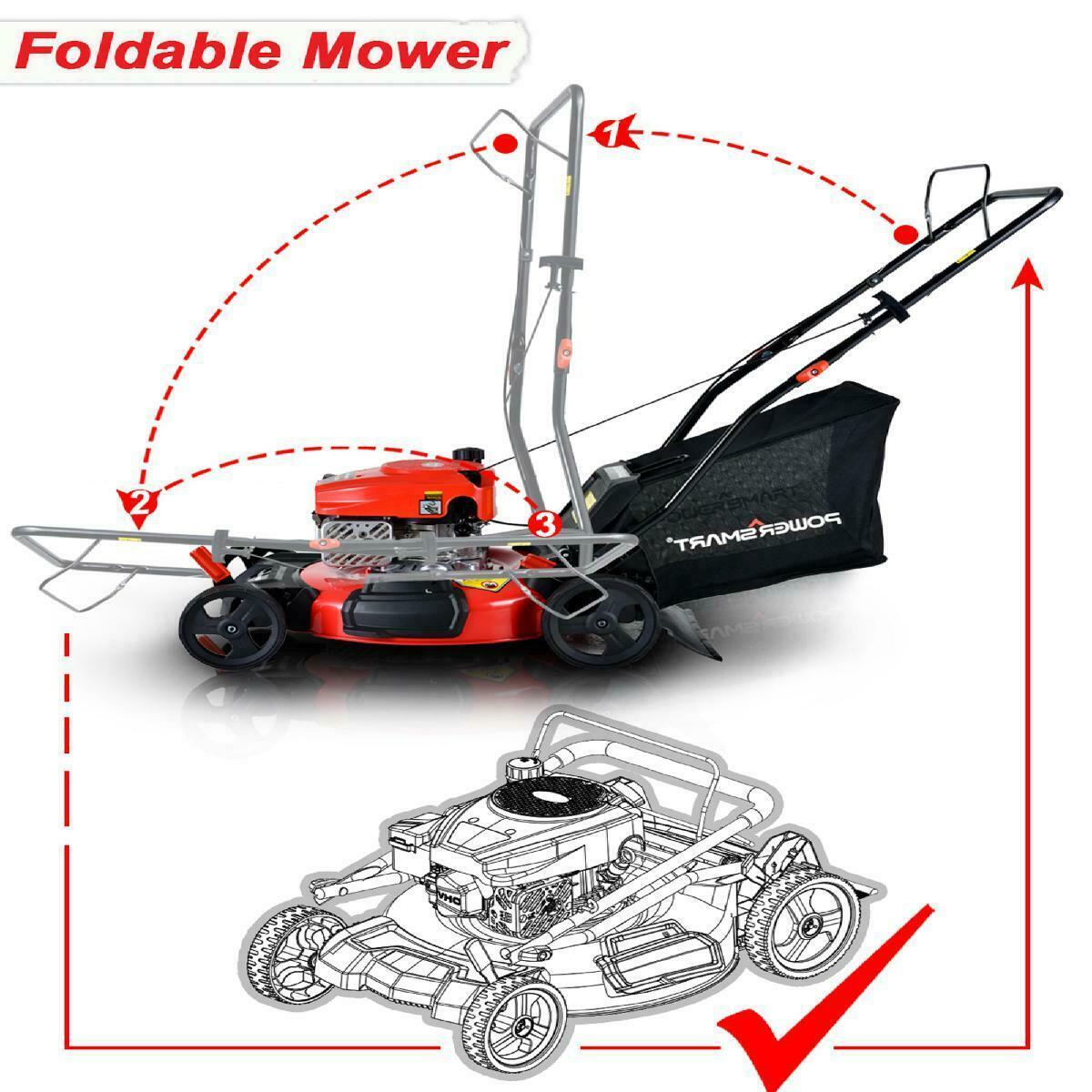 PowerSmart 21-in 3-in-1 Lawn Mower Easy Gas Push Start in Adjustable Height