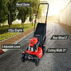 PowerSmart 21-in 3-in-1 Lawn Mower Easy Gas Push Start in Adjustable Height