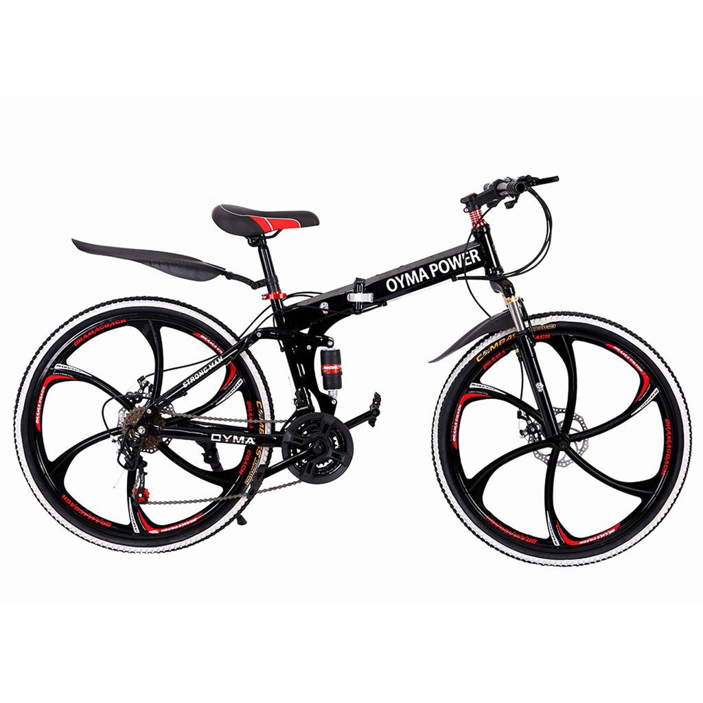 Outroad Mountain Bike 21 Speed 26in Folding Bike Double Disc Brake Bicycles
