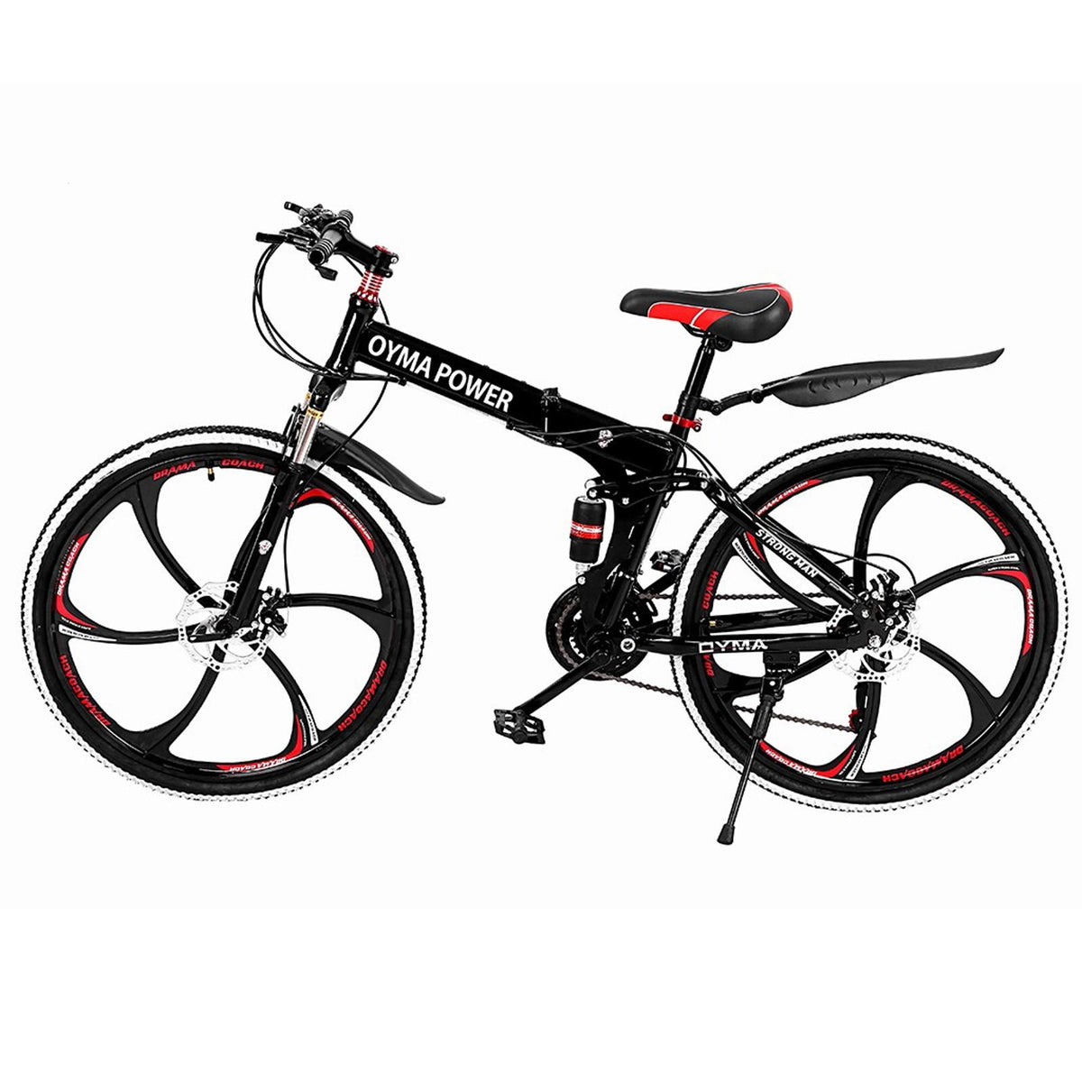 Outroad Mountain Bike 21 Speed 26in Folding Bike Double Disc Brake Bicycles