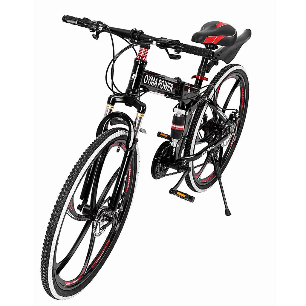 Outroad Mountain Bike 21 Speed 26in Folding Bike Double Disc Brake Bicycles