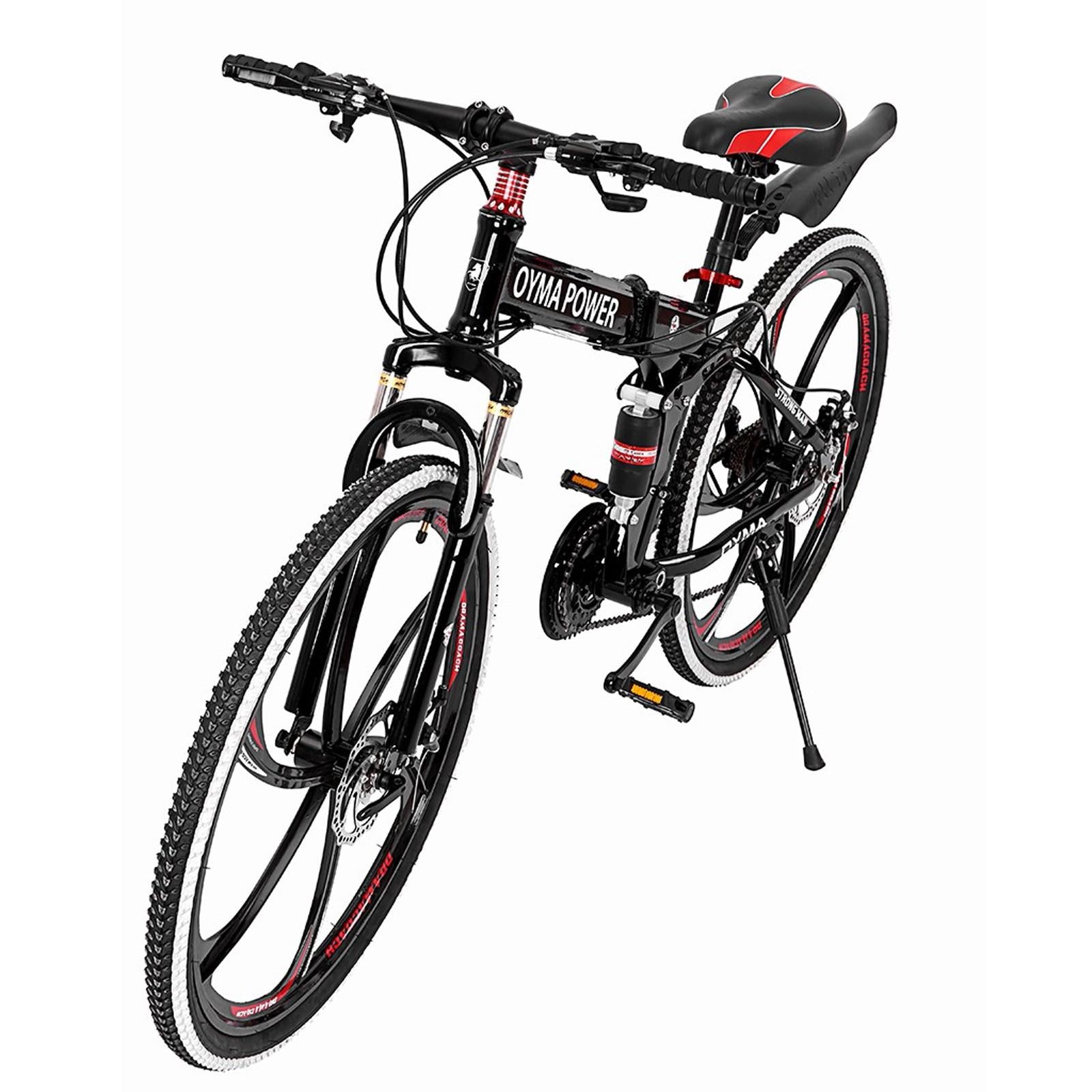 Outroad Mountain Bike 21 Speed 26in Folding Bike Double Disc Brake Bicycles