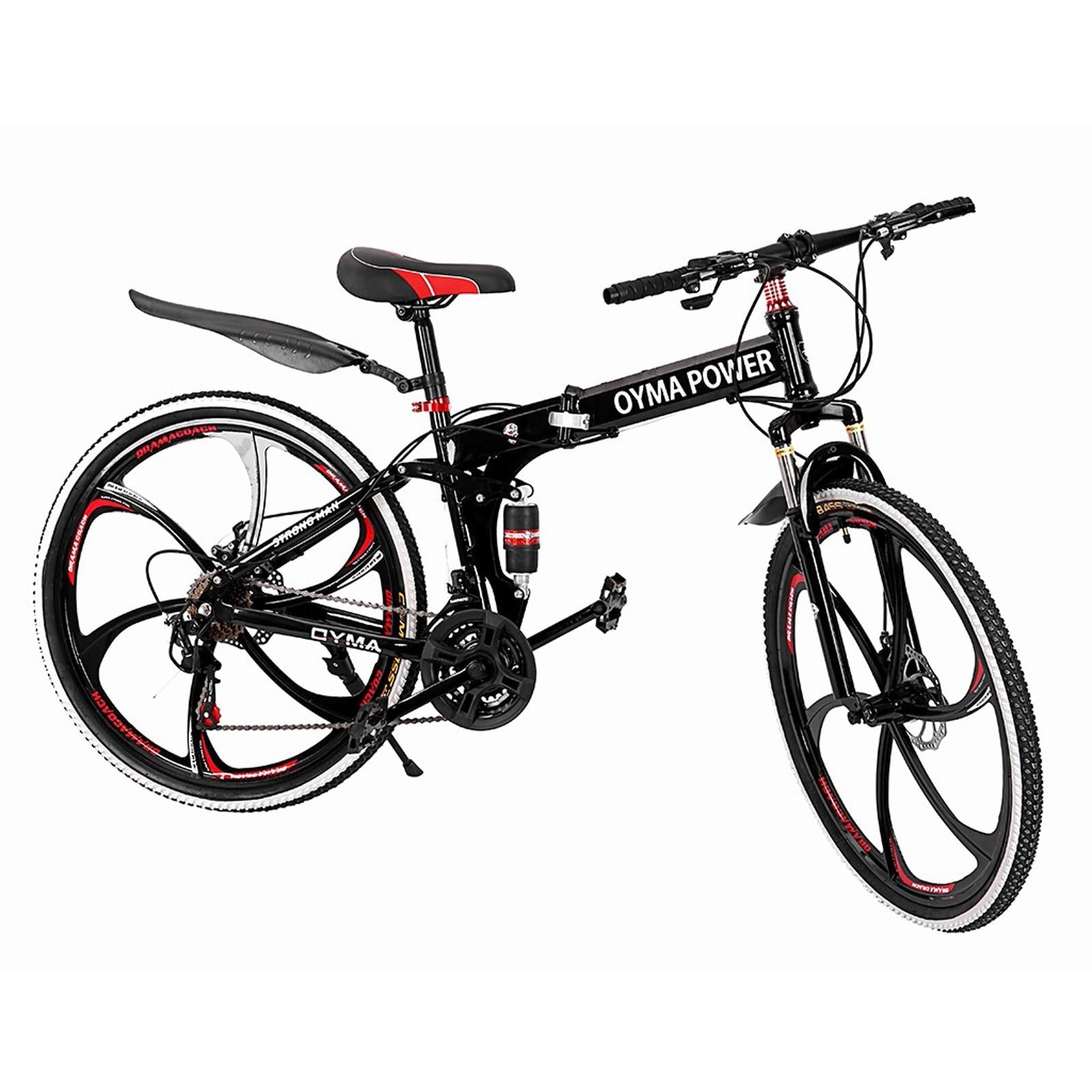 Outroad Mountain Bike 21 Speed 26in Folding Bike Double Disc Brake Bicycles