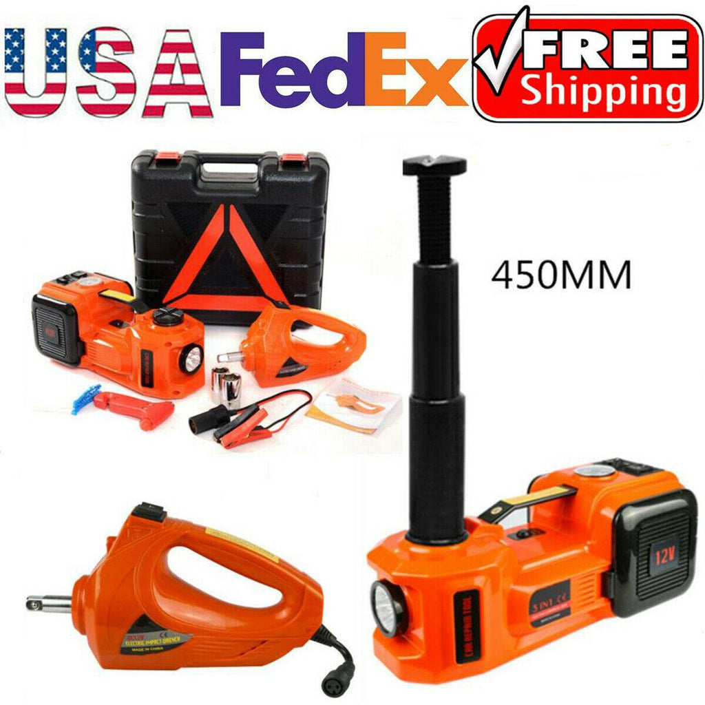 5 Ton Car Jack Lift 12V 5T Electric Hydraulic Floor Jack with Impact Wrench Set