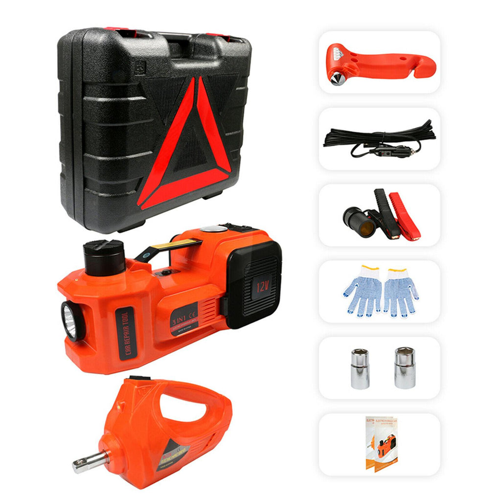 5 Ton Car Jack Lift 12V 5T Electric Hydraulic Floor Jack with Impact Wrench Set