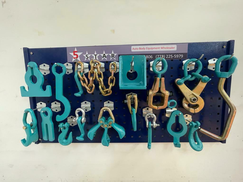 SET#70 - 16 PIECE HEAVY DUTY AUTO BODY FRAME MACHINE CLAMPS SET & PULLING TOOLS